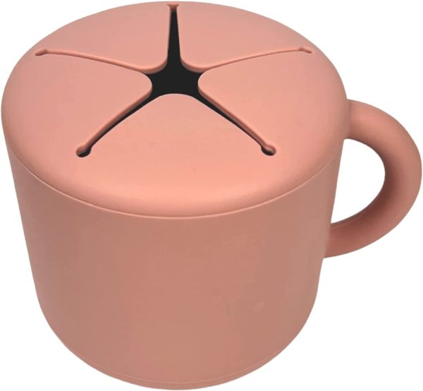 BraveJusticeKidsCo. | SiliSnacker Snack Cup | Silicone Snack Container | Toddler and Baby Snack Catcher