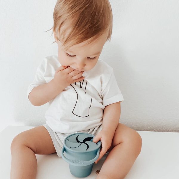 BraveJusticeKidsCo. | Snack Attack I&II Baby Snack Cup | 2 pack | Collapsible Toddler Snack Cup