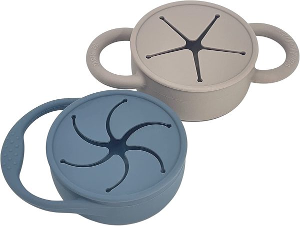 BraveJusticeKidsCo. | Snack Attack I&II Baby Snack Cup | 2 pack | Collapsible Toddler Snack Cup