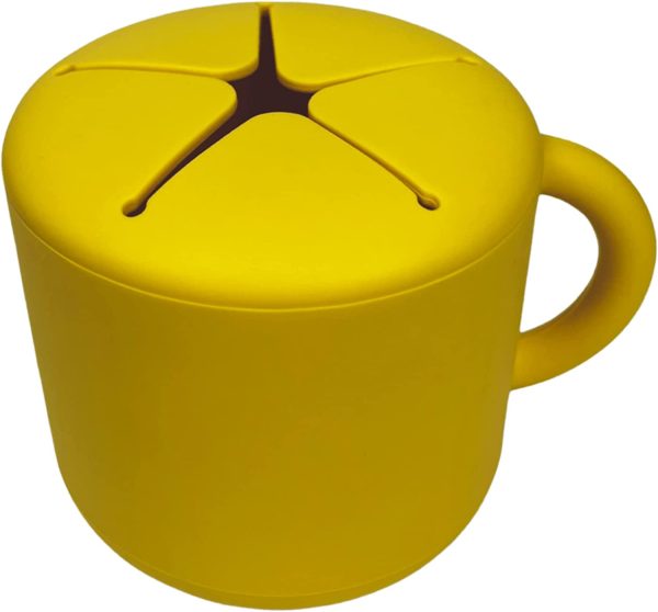 BraveJusticeKidsCo. | SiliSnacker Snack Cup | Silicone Snack Container | Toddler and Baby Snack Catcher
