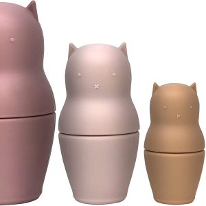 BraveJusticeKidsCo. Hide N Seek Toddler (3+) Silicone Stacking Nesting Dolls Toy: Kozy Kittens