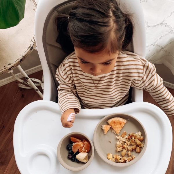 BraveJusticeKidsCo. | Silicone Assist Plate and Assist Bowl Combo Pack for Toddler and Baby | Baby-led feeding