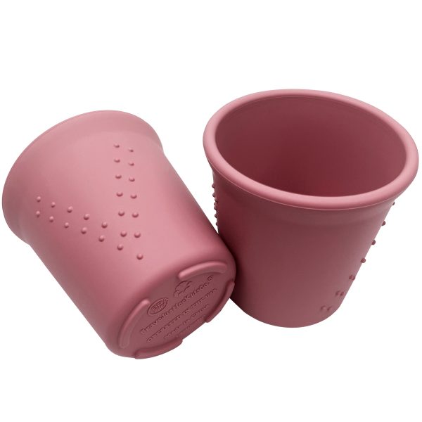 BraveJusticeKidsCo. | SiliSteel Drinking Cups | Kids and Toddler Silicone + Steel Dinnerware Cups (2 pack)