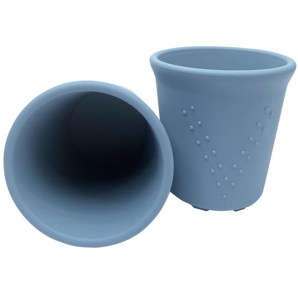 BraveJusticeKidsCo. | SiliSteel Drinking Cups | Kids and Toddler Silicone + Steel Dinnerware Cups (2 pack)